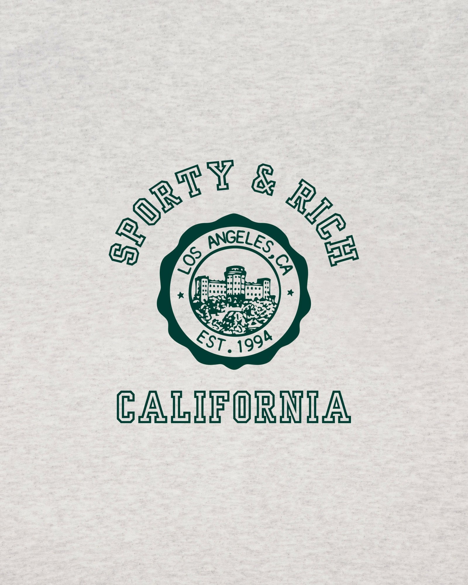 California Emblem Zip Hoodie - Heather Gray/Forest