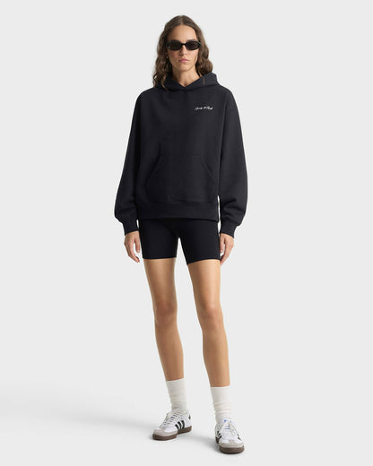 Signature Logo Embroidered Hoodie - Black/White