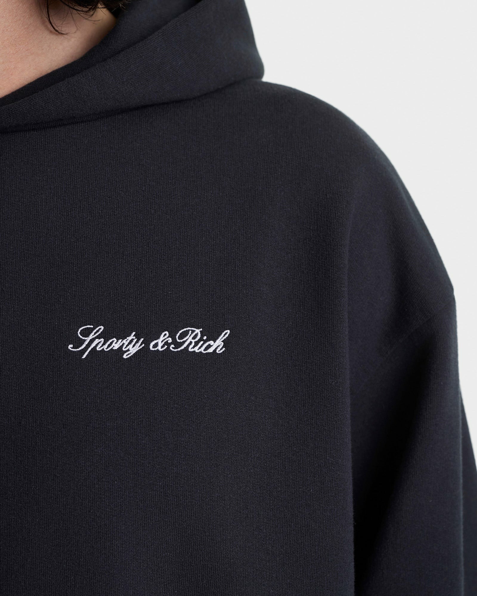Signature Logo Embroidered Hoodie - Black/White