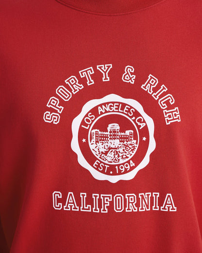 California Emblem Crewneck - Ruby/White
