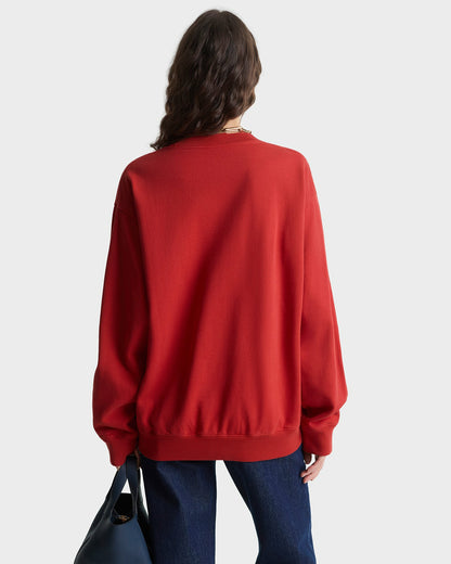 S&R Ivy Crewneck - Ruby/Navy