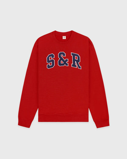 S&R Ivy Crewneck - Ruby/Navy