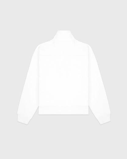 NY Crest Embroidered Quarter Zip - White