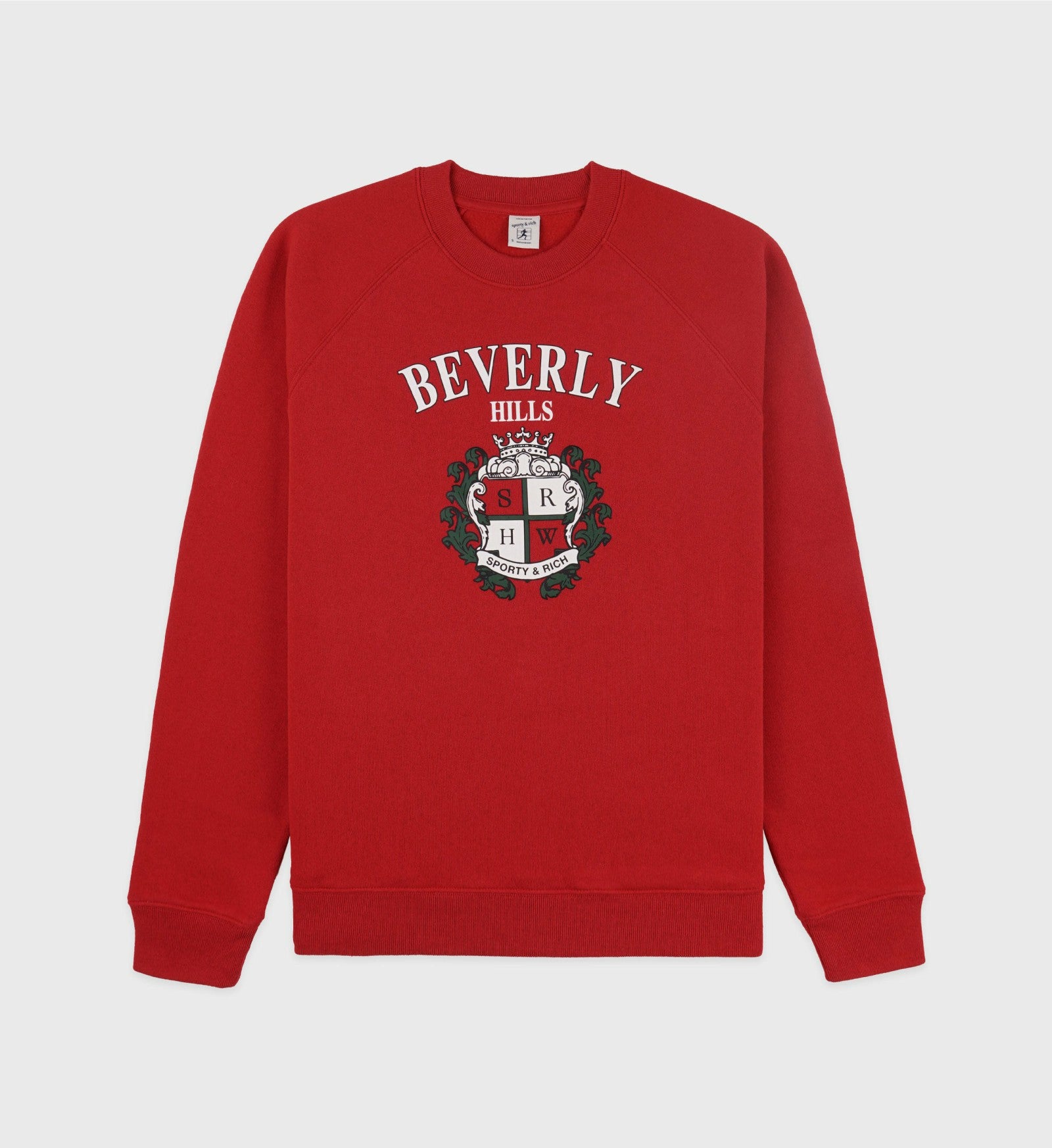 Beverly Hills Crest Soft Crewneck - Ruby
