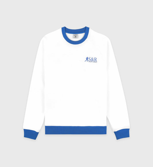 SR Runner Soft Crewneck - White/Team Blue