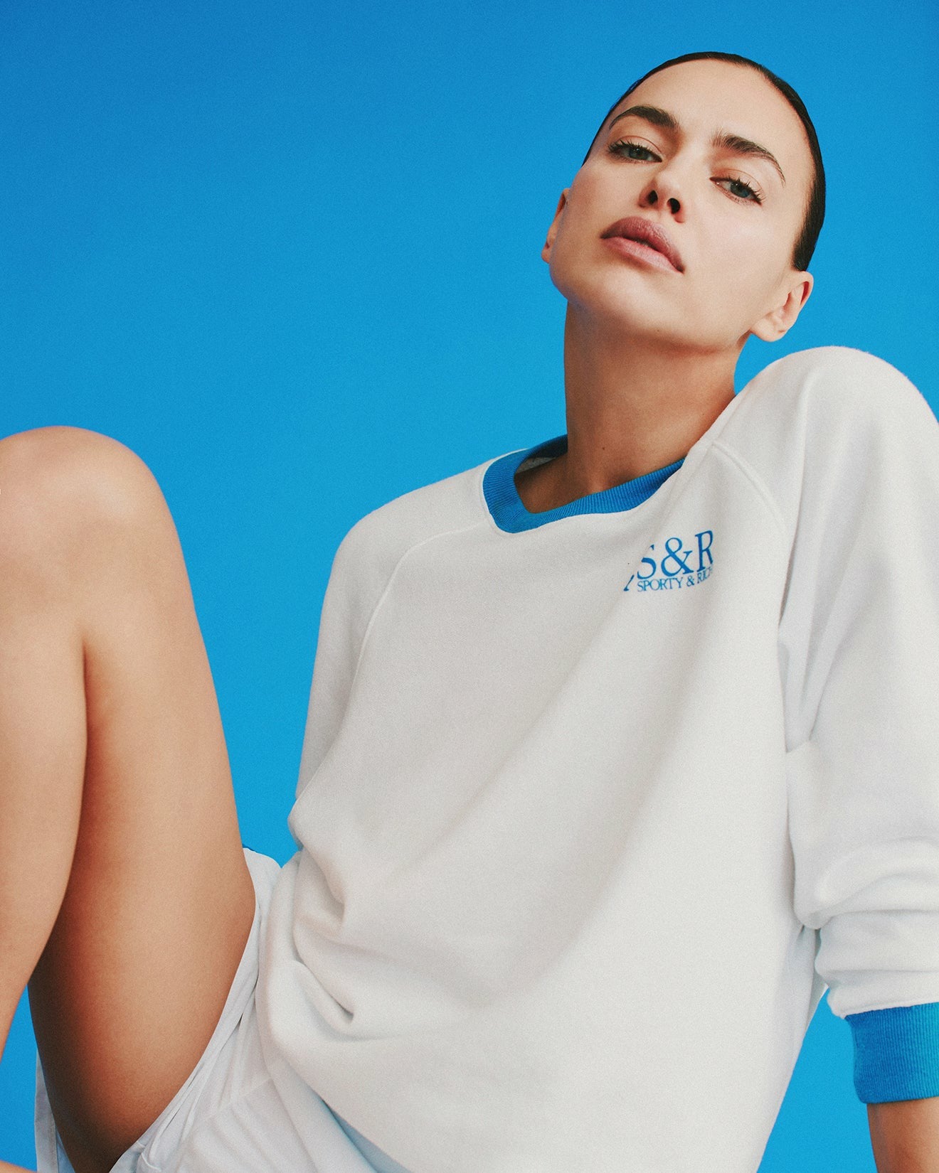 SR Runner Soft Crewneck - White/Team Blue