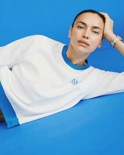 SR Runner Soft Crewneck - White/Team Blue