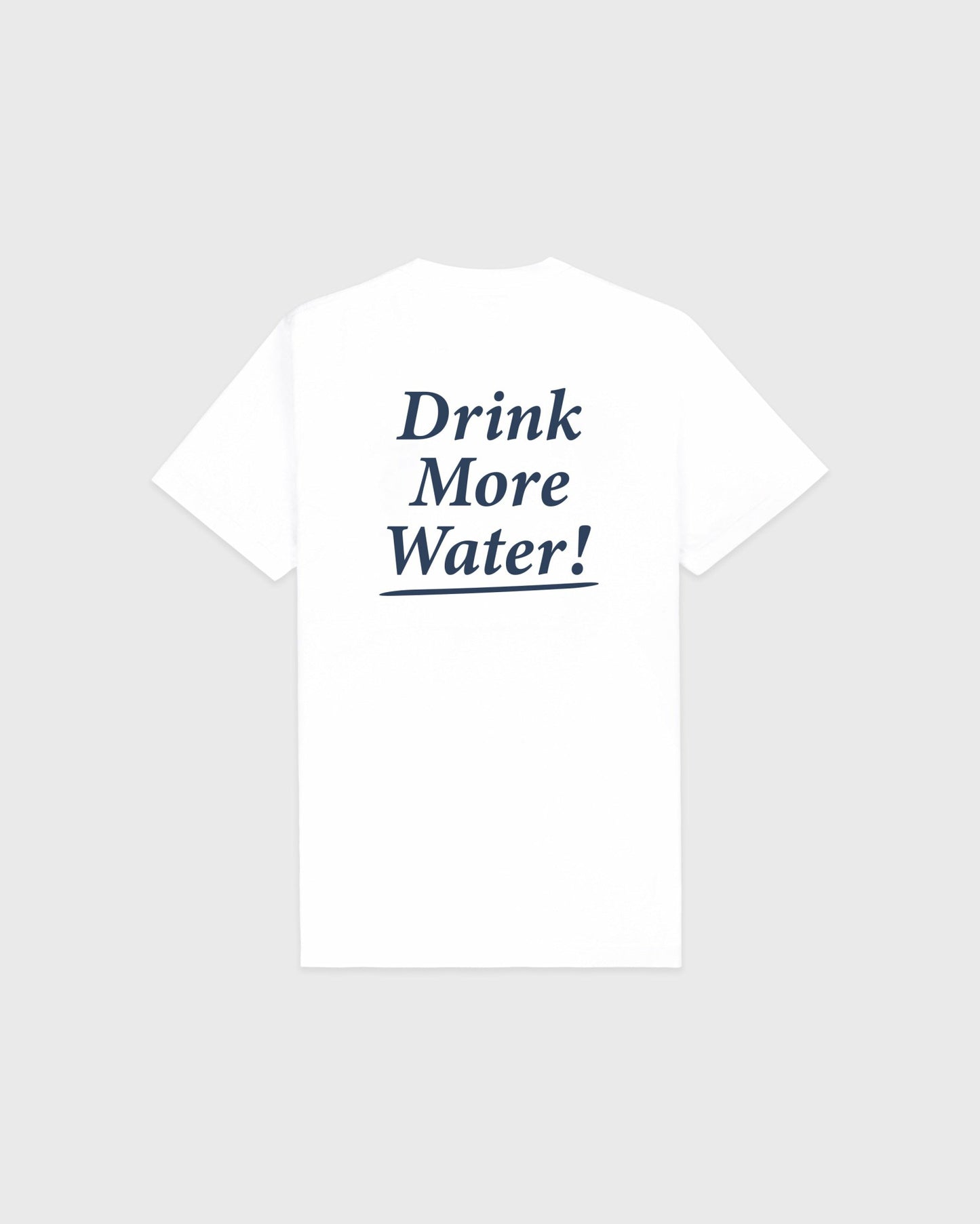Drink More Water T-Shirt - White/Light Navy