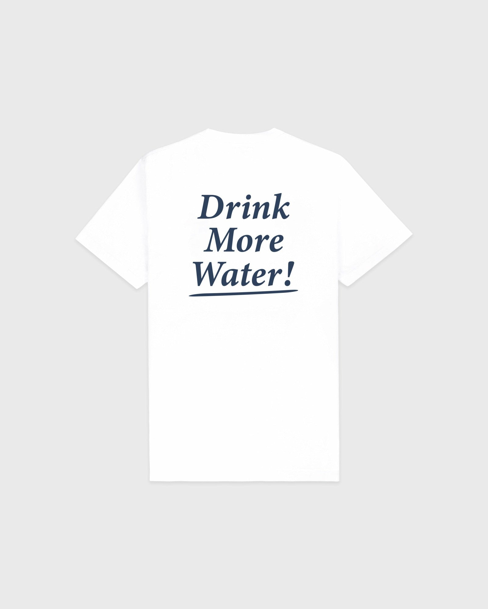 Drink More Water T-Shirt - White/Light Navy