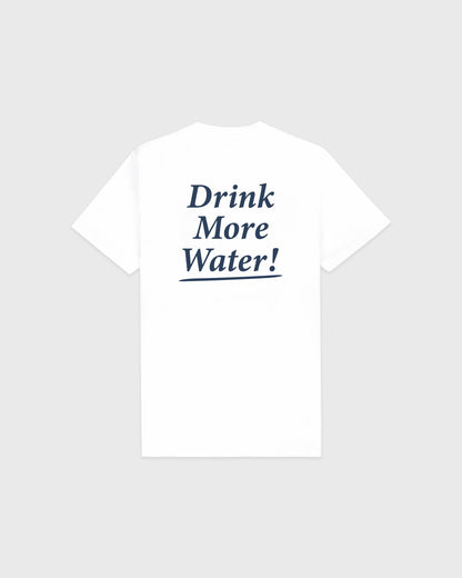 Drink More Water T-Shirt - White/Light Navy
