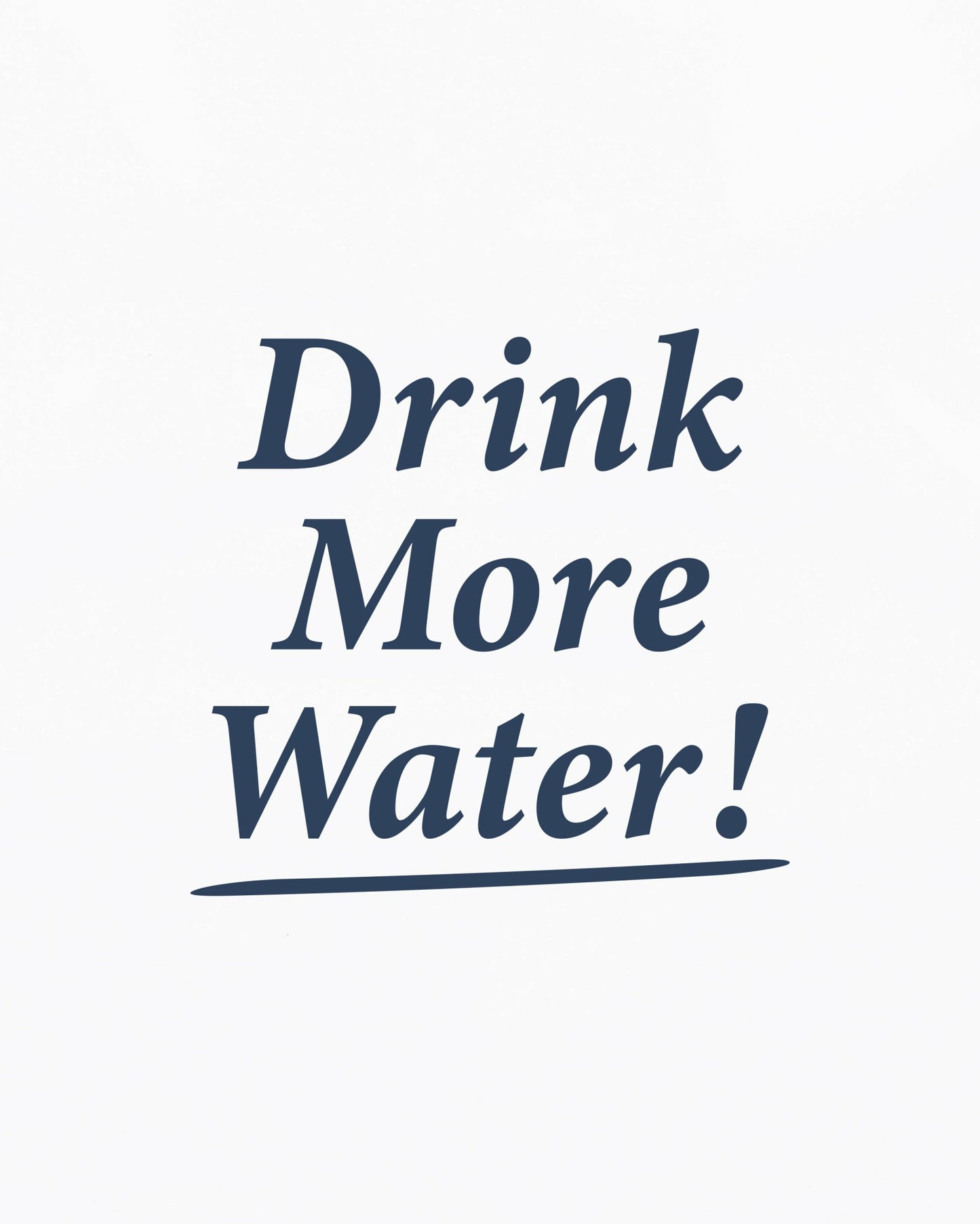 Drink More Water T-Shirt - White/Light Navy