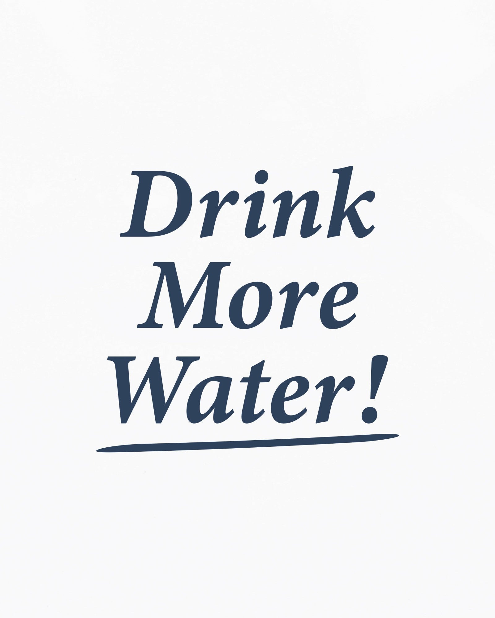 Drink More Water T-Shirt - White/Light Navy