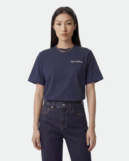 Drink More Water T-Shirt - Light Navy/White