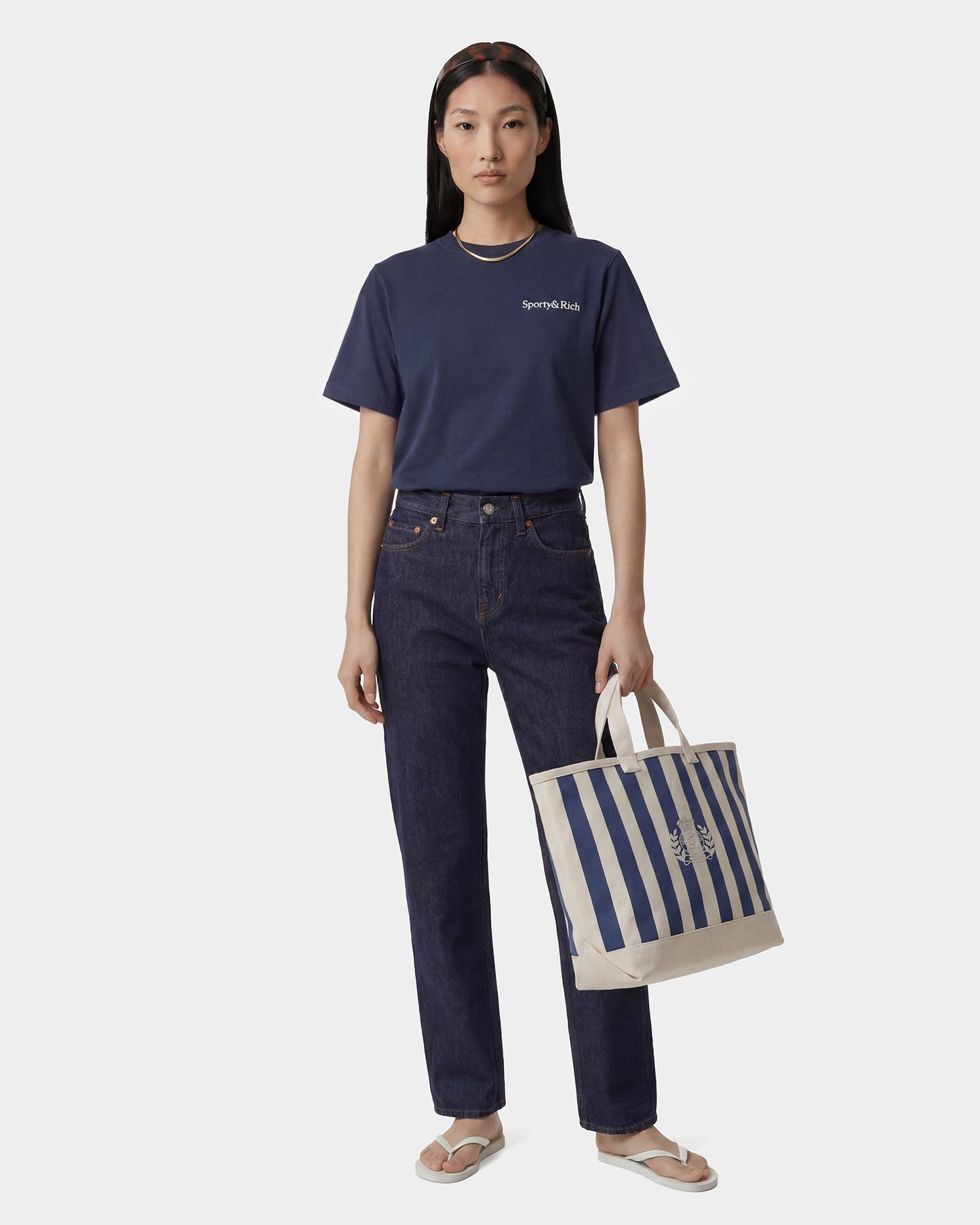 Drink More Water T-Shirt - Light Navy/White