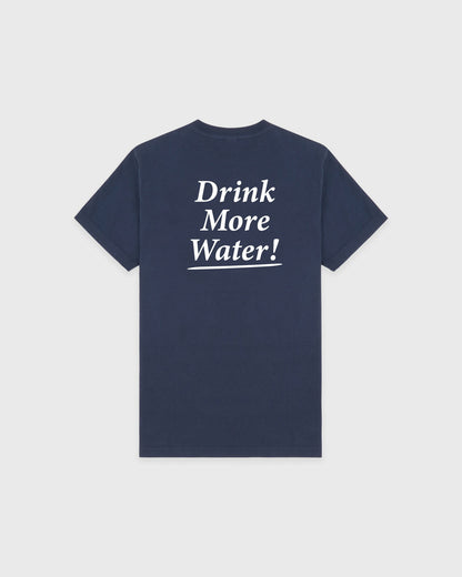Drink More Water T-Shirt - Light Navy/White