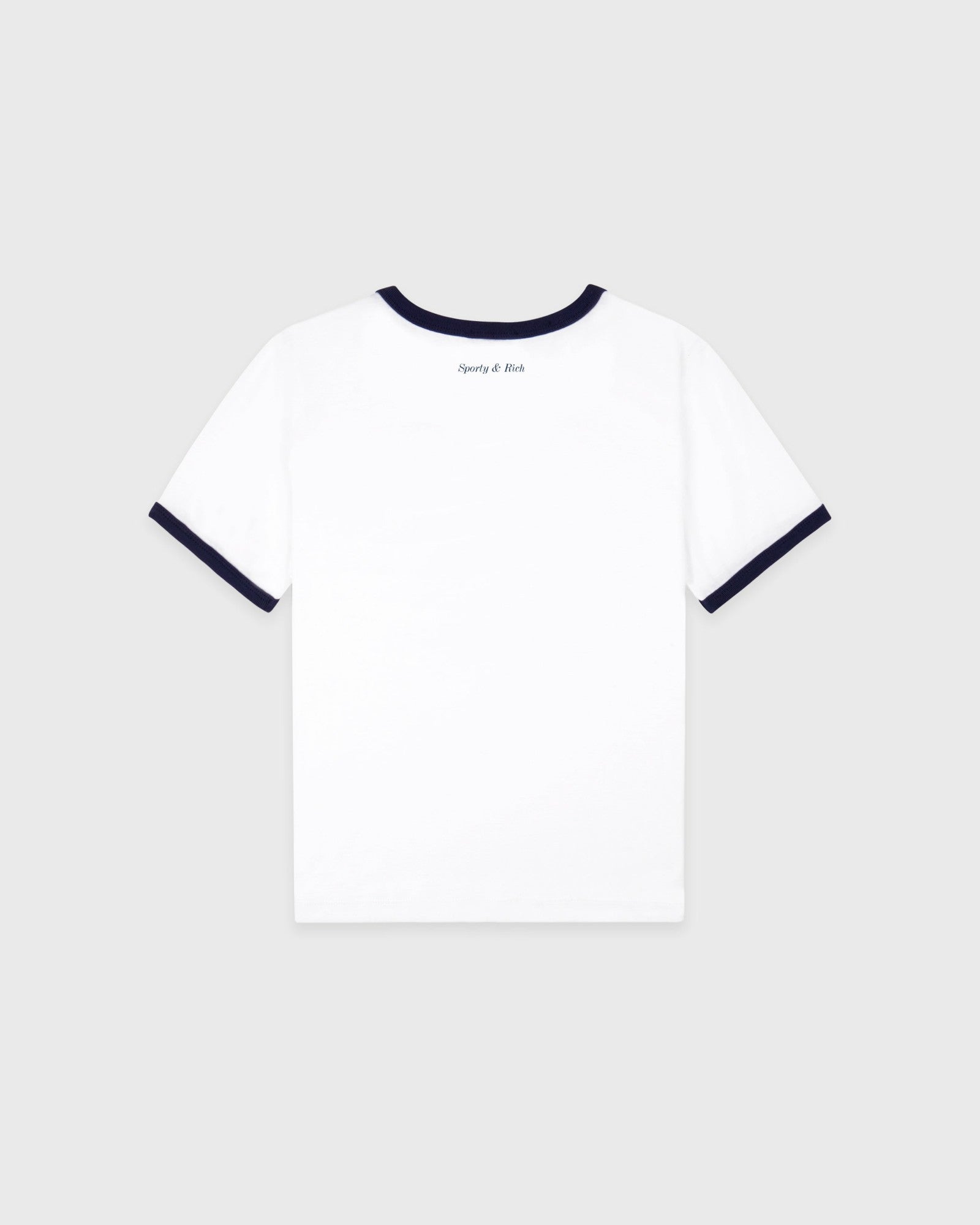 Be Nice Soft Ringer Tee - White/Light Navy