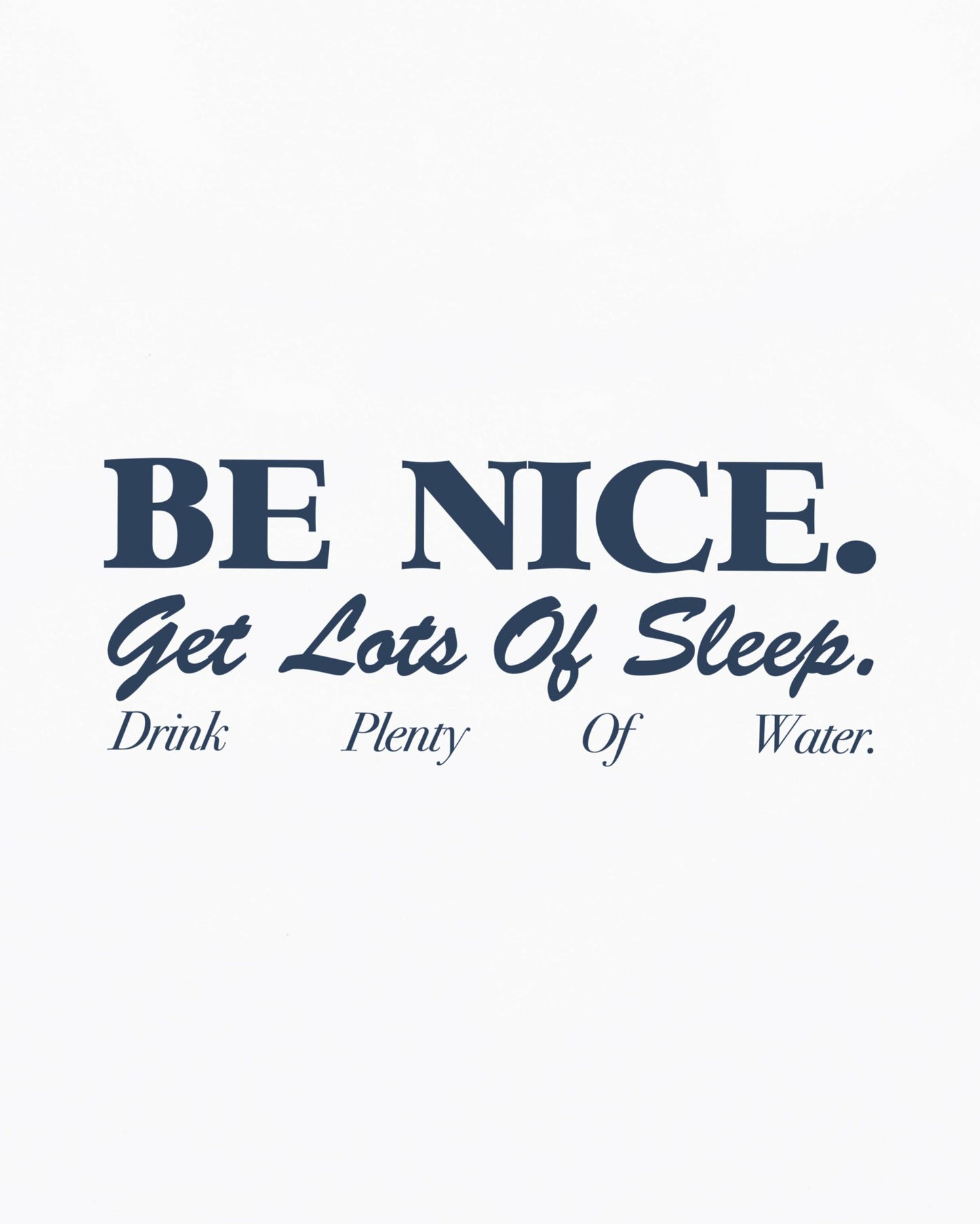 Be Nice Soft Ringer Tee - White/Light Navy