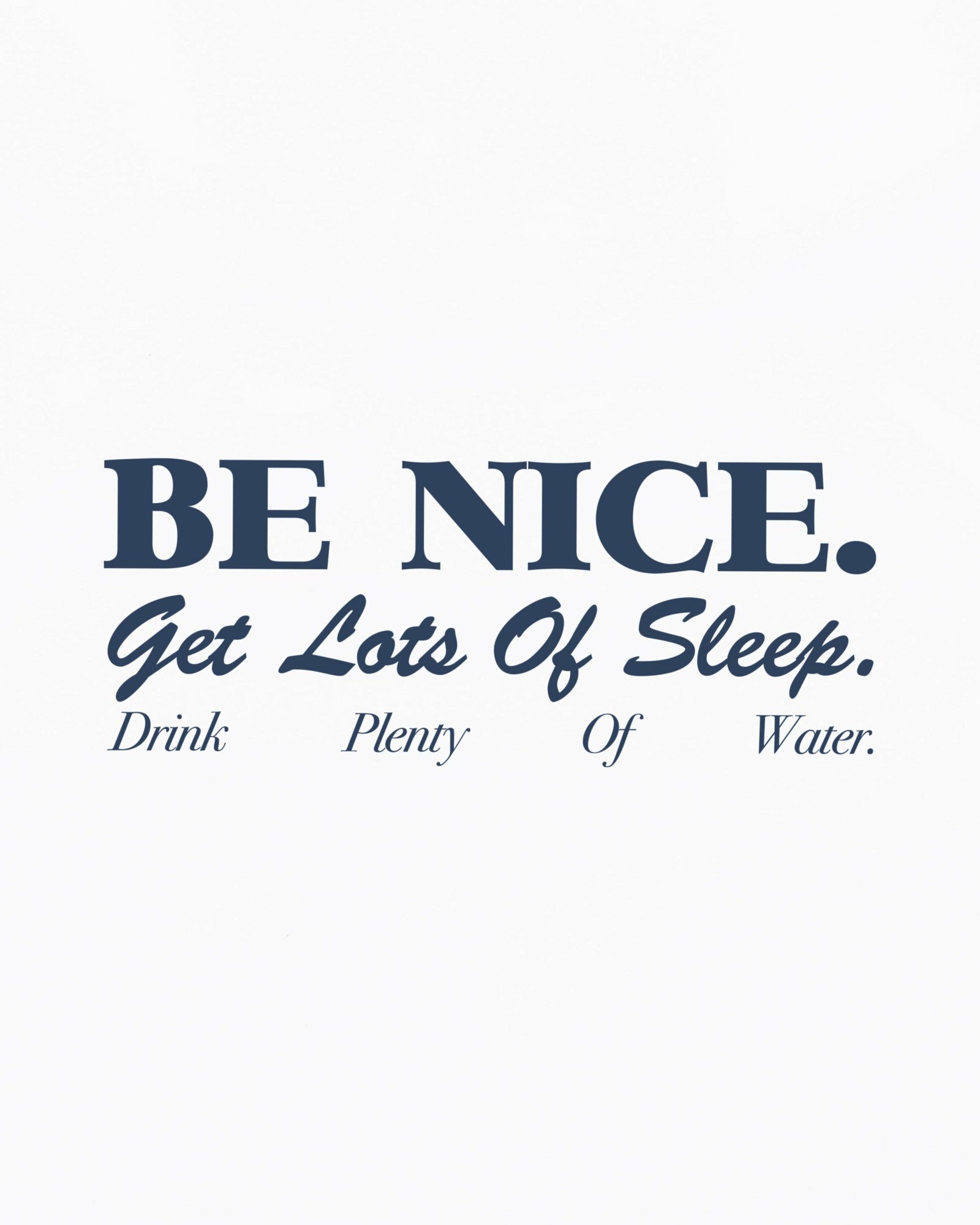 Be Nice Soft Ringer Tee - White/Light Navy