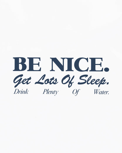 Be Nice Soft Ringer Tee - White/Light Navy