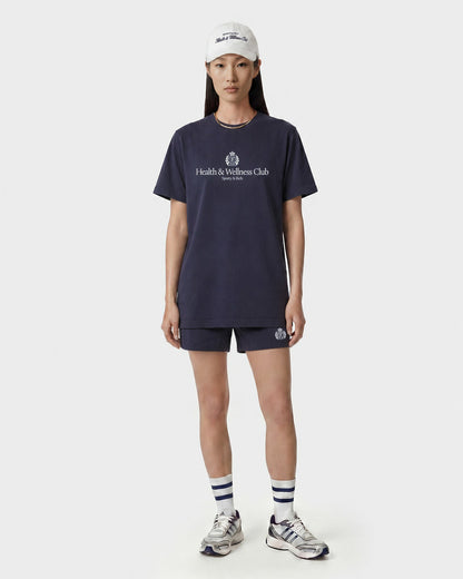 H&W Crest T-Shirt - Light Navy/White