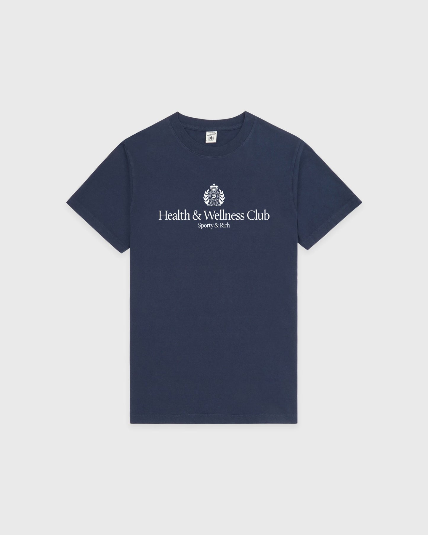 H&W Crest T-Shirt - Light Navy/White