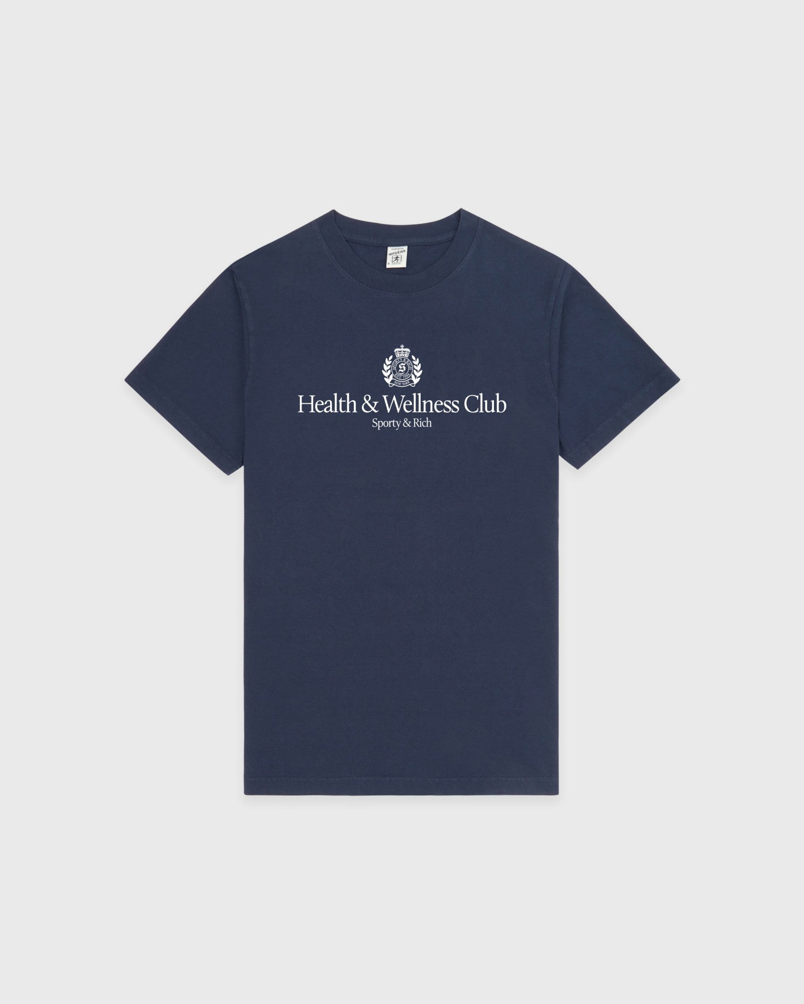 H&W Crest T-Shirt - Light Navy/White