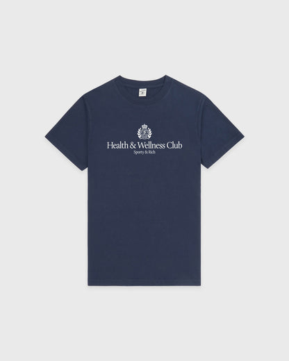 H&W Crest T-Shirt - Light Navy/White
