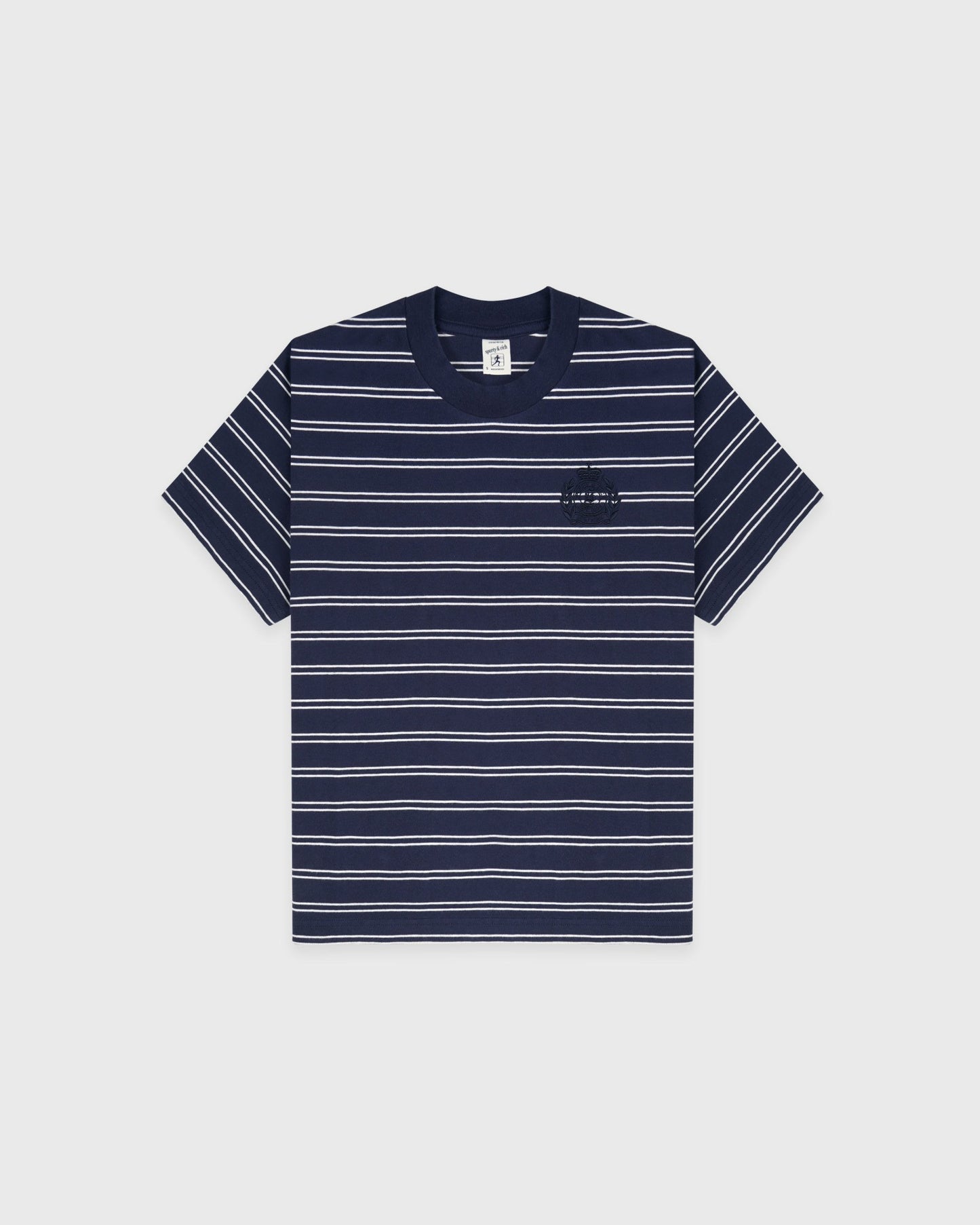 NY Crest T-Shirt - Light Navy Striped/Light Navy