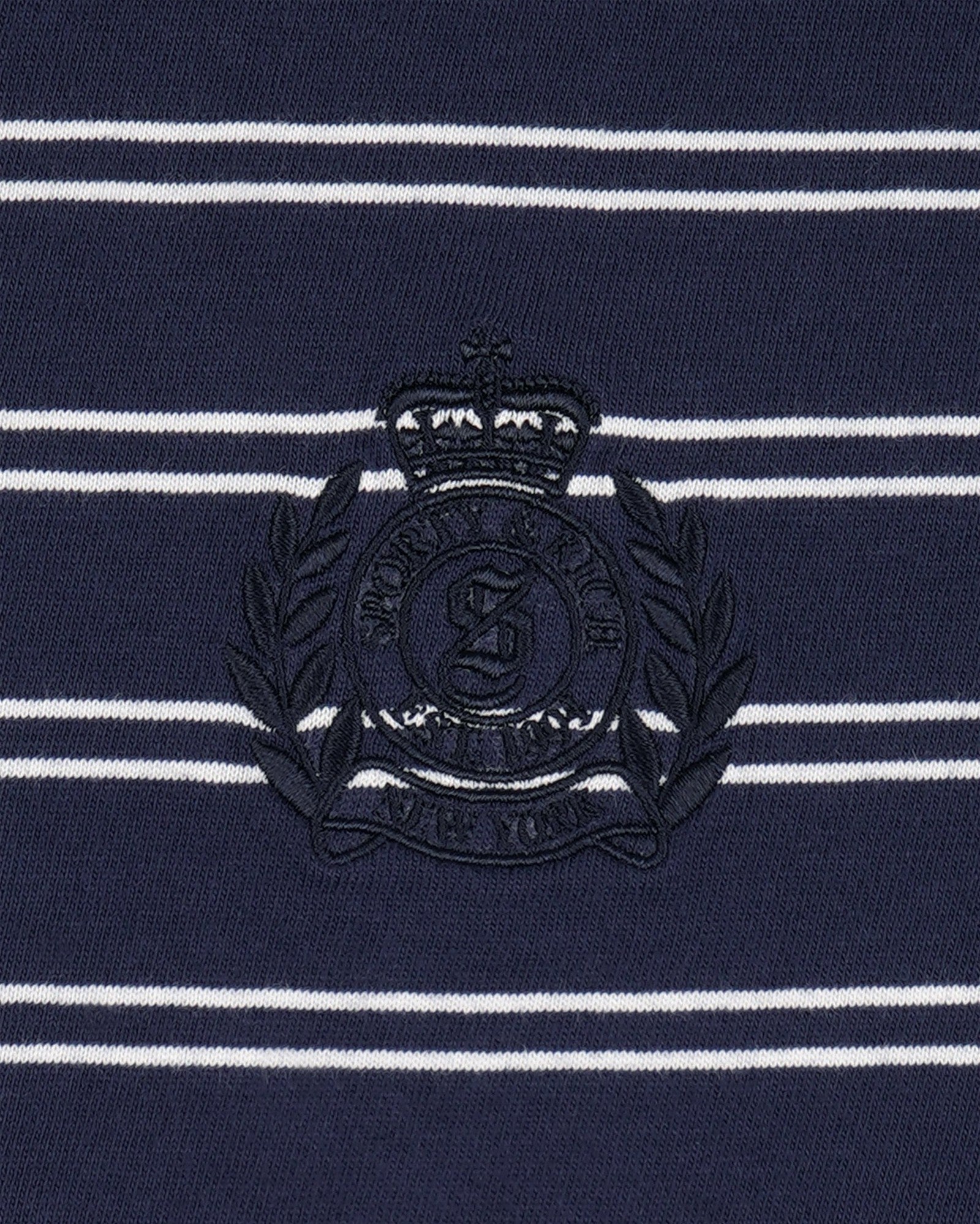 NY Crest T-Shirt - Light Navy Striped/Light Navy