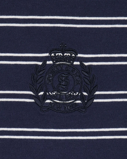 NY Crest T-Shirt - Light Navy Striped/Light Navy