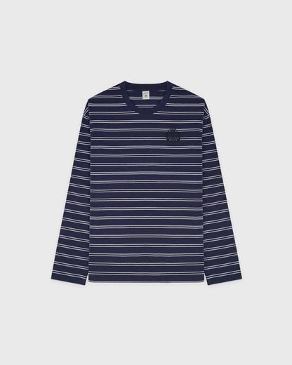 NY Crest Easy Longsleeve - Light Navy Striped/Light Navy