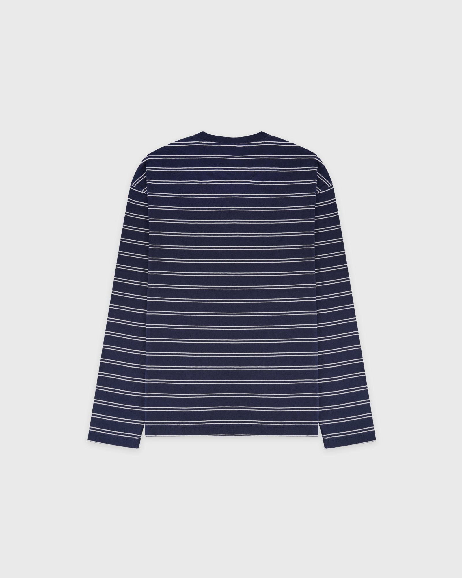 NY Crest Easy Longsleeve - Light Navy Striped/Light Navy