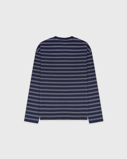 NY Crest Easy Longsleeve - Light Navy Striped/Light Navy