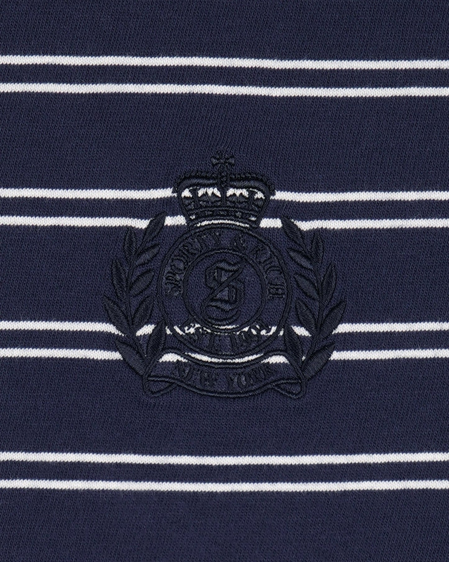 NY Crest Easy Longsleeve - Light Navy Striped/Light Navy