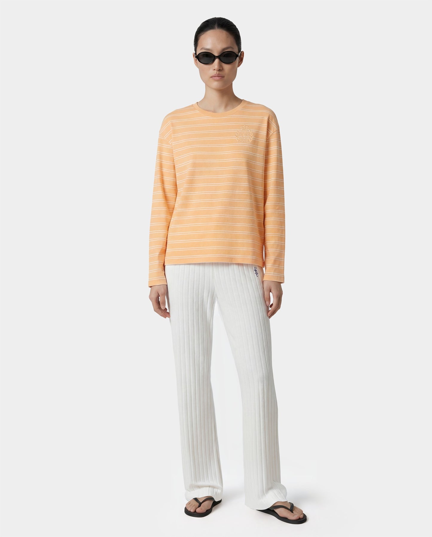 NY Crest Easy Longsleeve - Limone Striped/Limone
