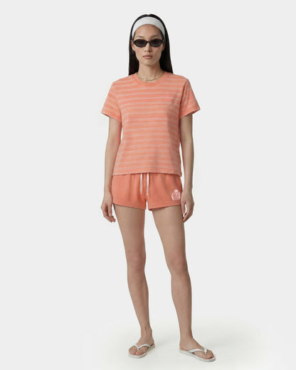 NY Crest T-Shirt - Flamingo Striped/Flamingo