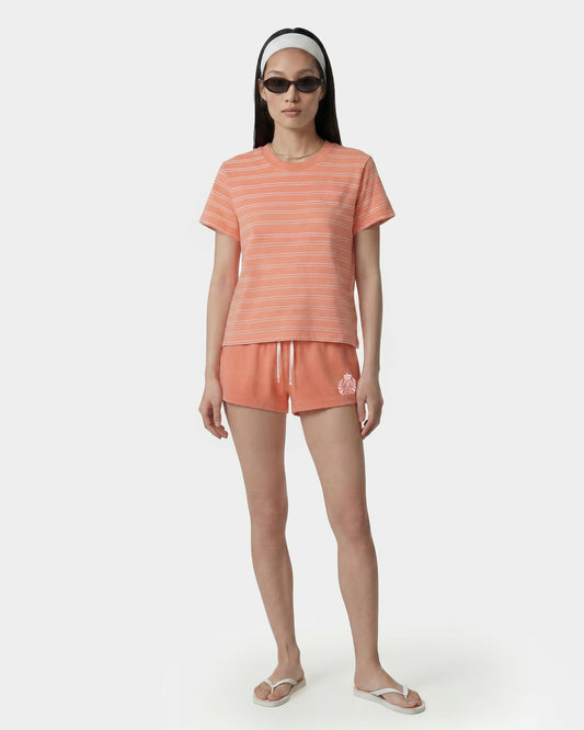 NY Crest T-Shirt - Flamingo Striped/Flamingo