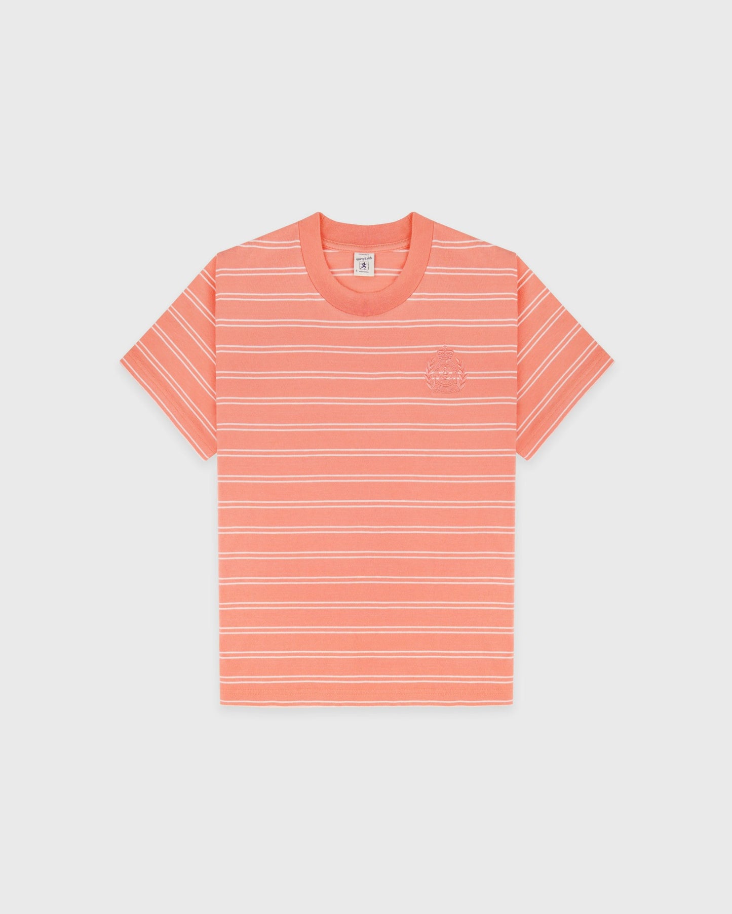 NY Crest T-Shirt - Flamingo Striped/Flamingo