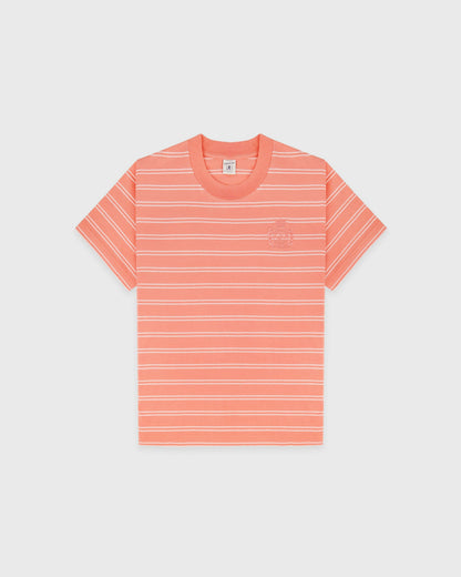 NY Crest T-Shirt - Flamingo Striped/Flamingo