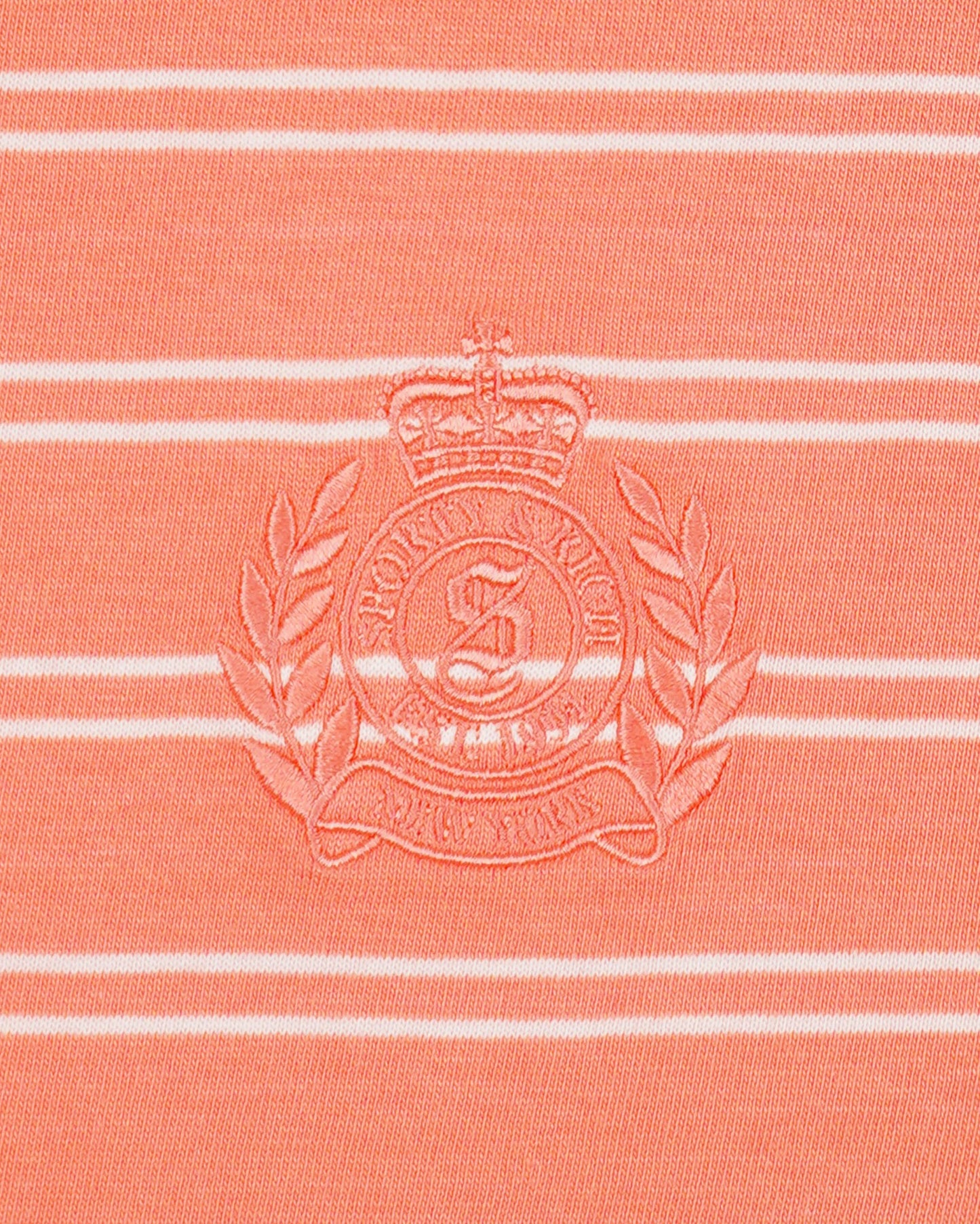 NY Crest T-Shirt - Flamingo Striped/Flamingo