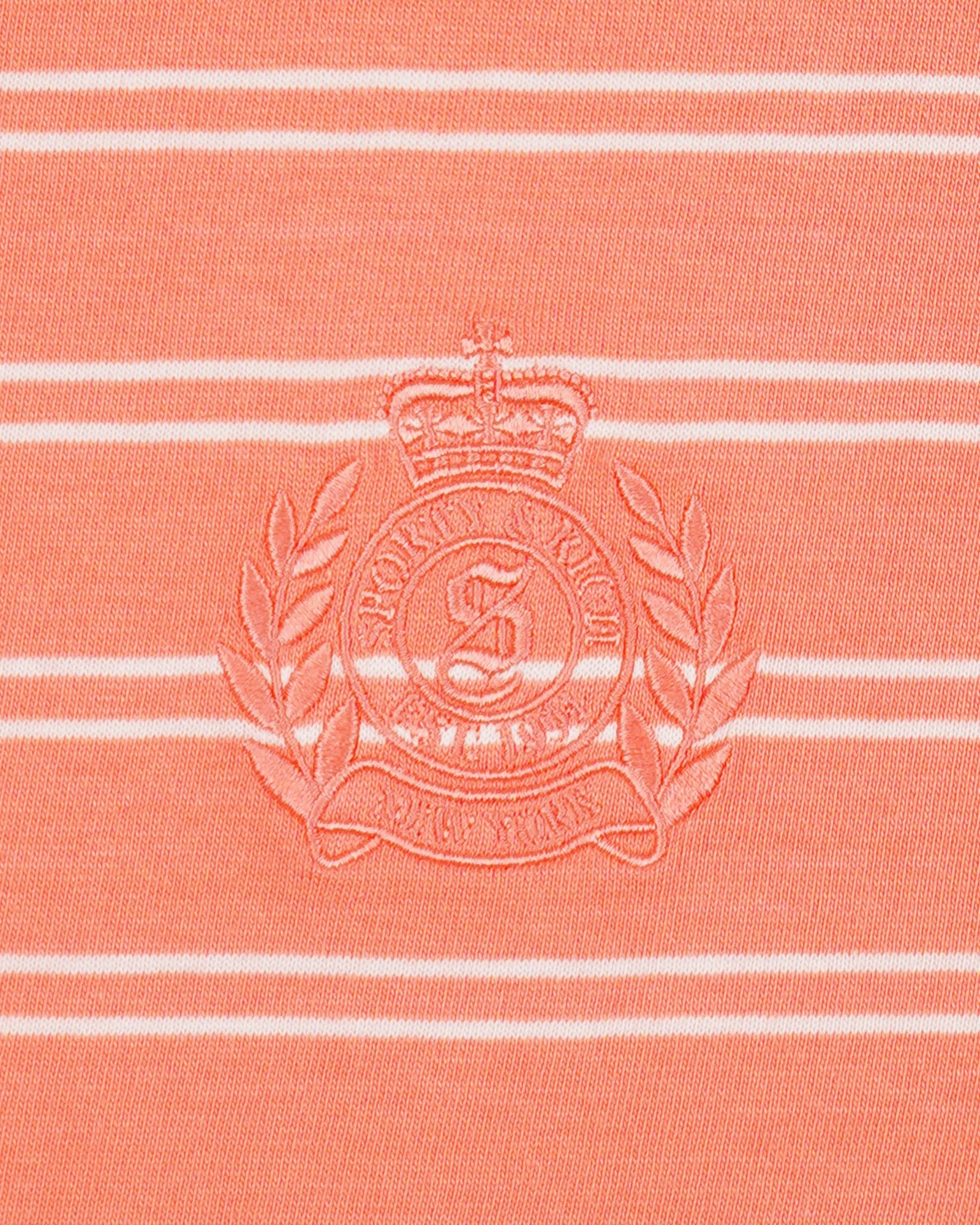 NY Crest T-Shirt - Flamingo Striped/Flamingo