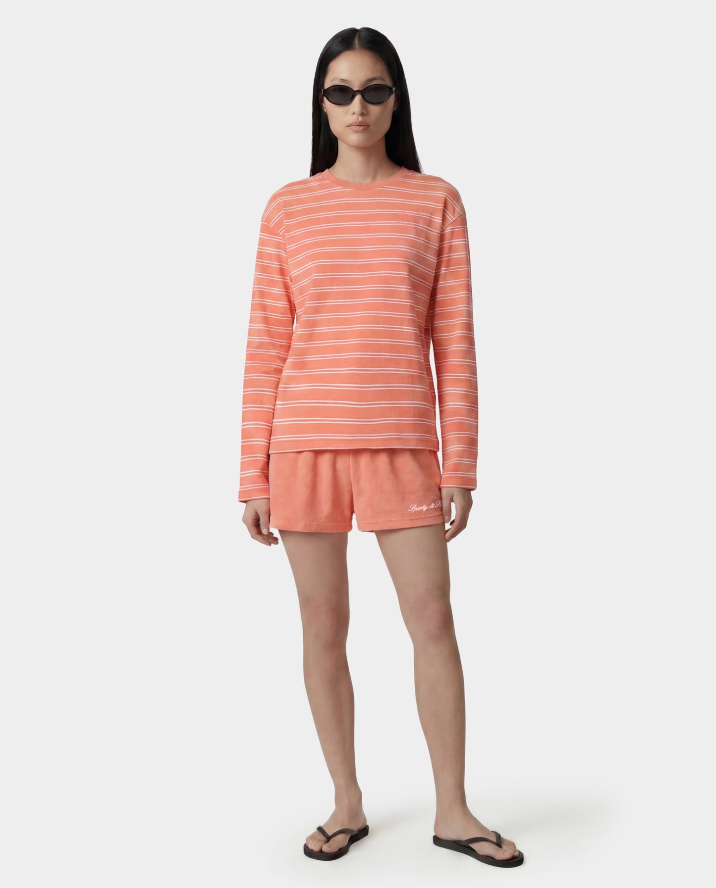 NY Crest Easy Longsleeve - Flamingo Striped/Flamingo
