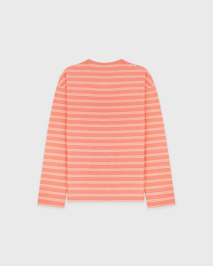 NY Crest Easy Longsleeve - Flamingo Striped/Flamingo
