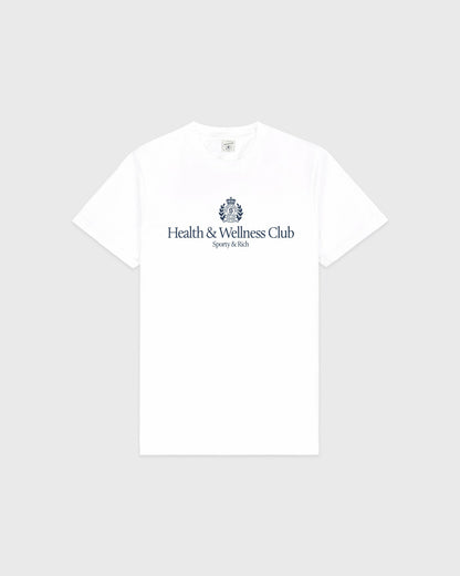 H&W Crest T-Shirt - White/Light Navy