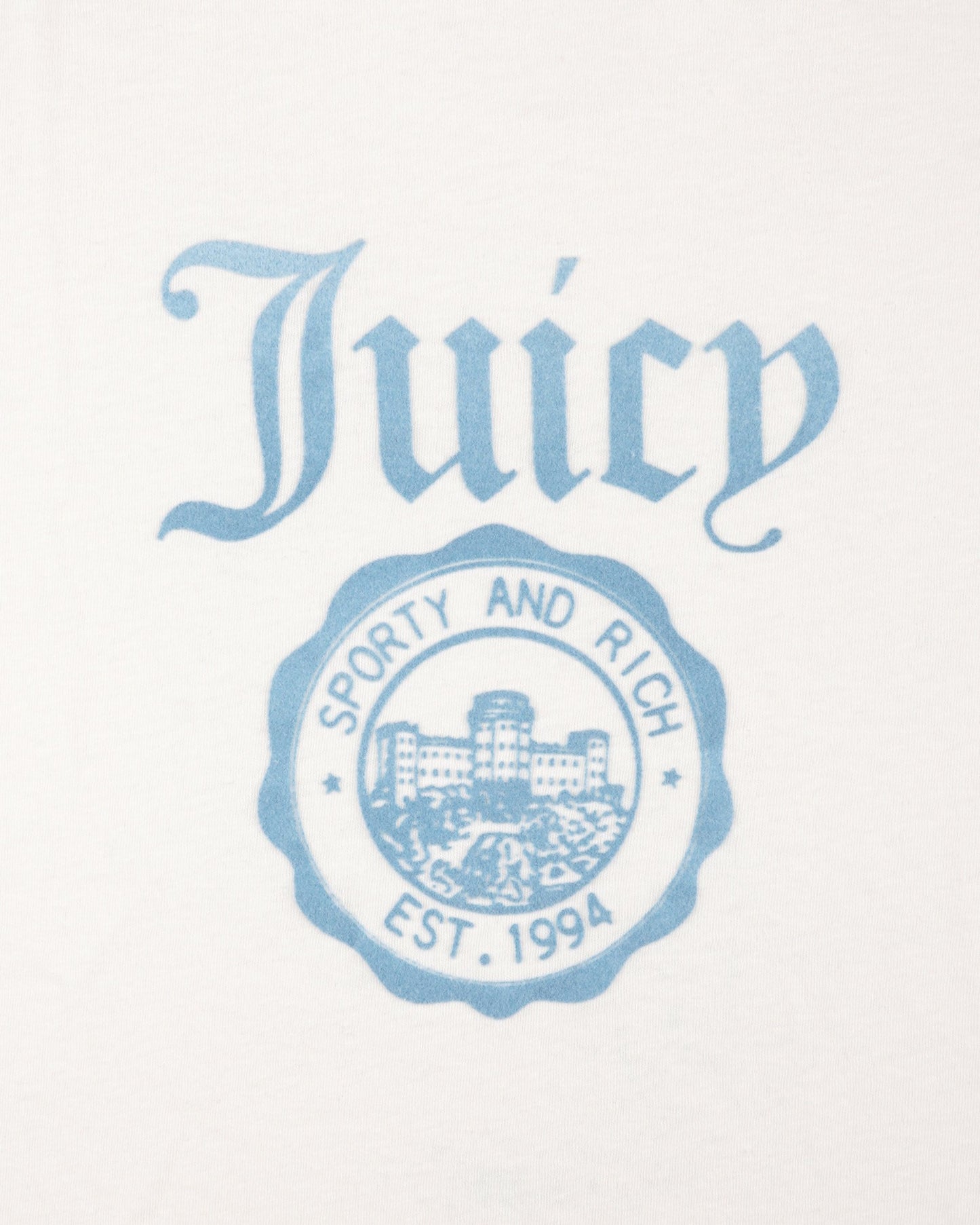 Juicy Emblem Essentials Tee - White/Sky Blue