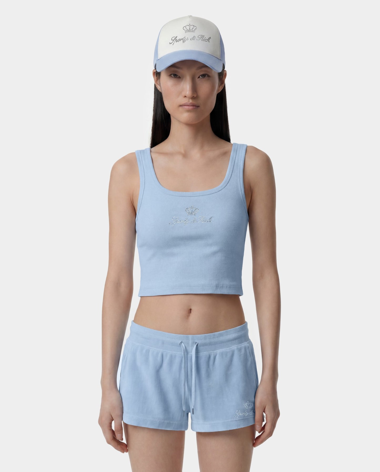 Juicy Crown Ribbed Tank - Sky Blue