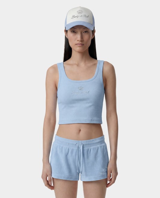 Juicy Crown Ribbed Tank - Sky Blue