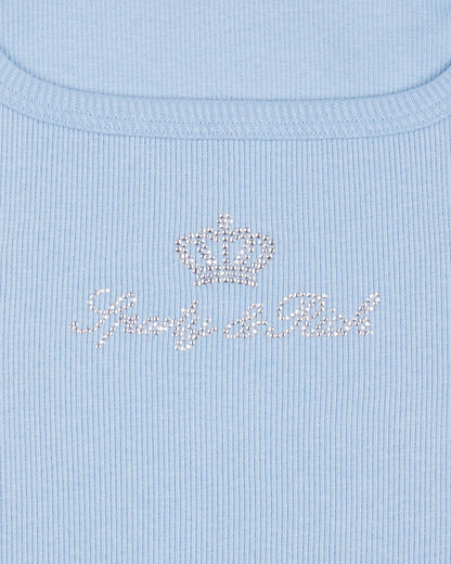 Juicy Crown Ribbed Tank - Sky Blue