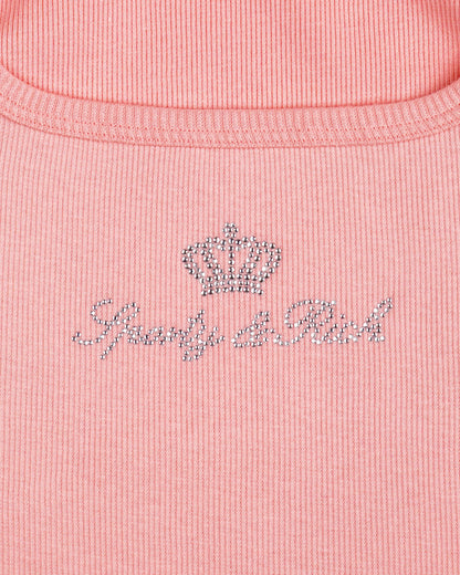 Juicy Crown Ribbed Tank - Rose