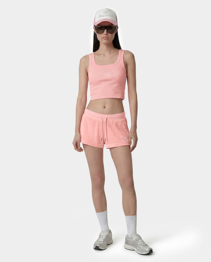 Juicy Crown Ribbed Tank - Rose